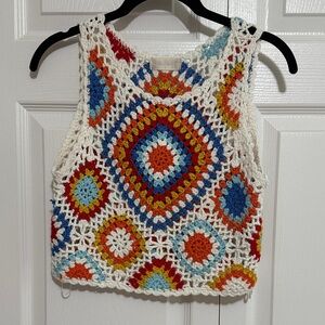 Altar'd State Multicolor Crochet Tank Top